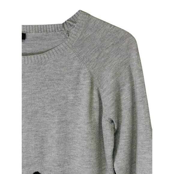 Talbots Petites MP Gray Dalmatian with Red Glasses Sweater - Picture 8 of 8